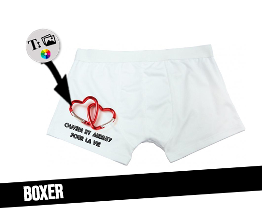 Boxer personnalisé pour homme - idée cadeau Saint Valentin