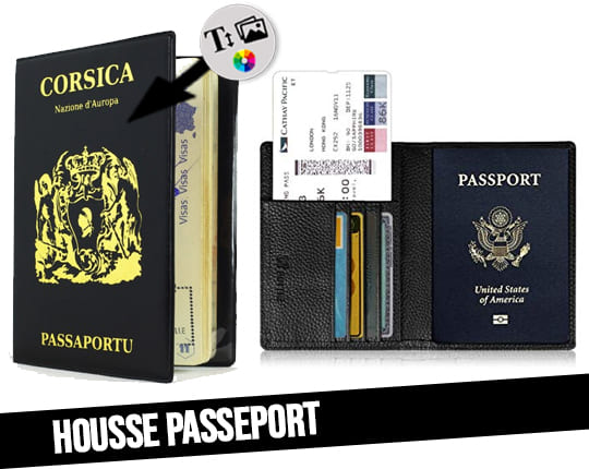 Pochette pour papiers d’identité de voyage passeport personnalisable