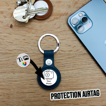 Protection AirTag avec porte-clés personnalisée