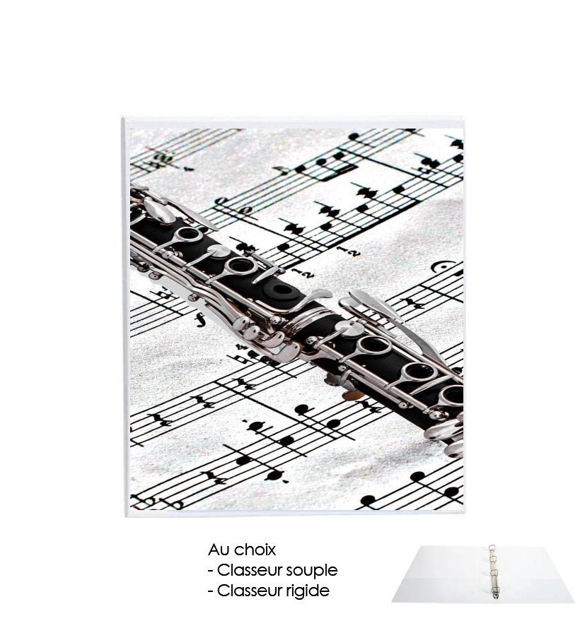 Classeur Clarinette Musical Notes