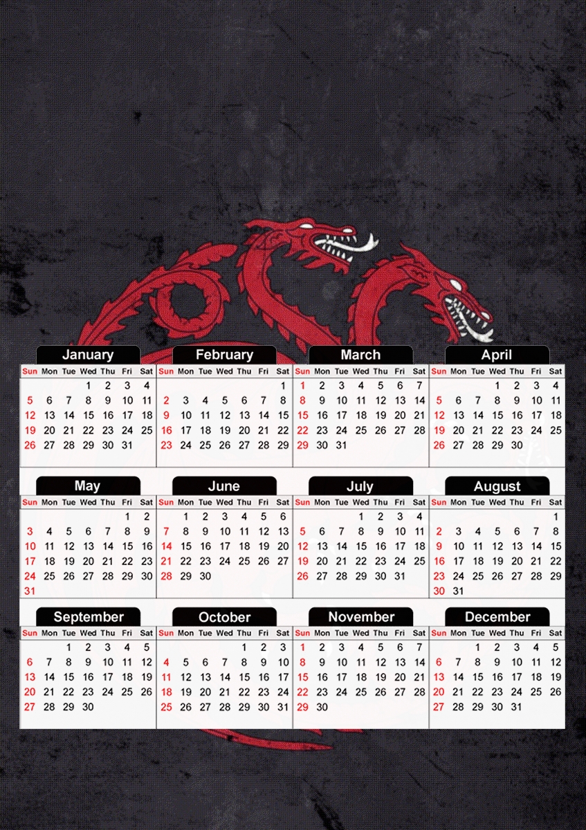 Calendrier Flag Dragon House Red