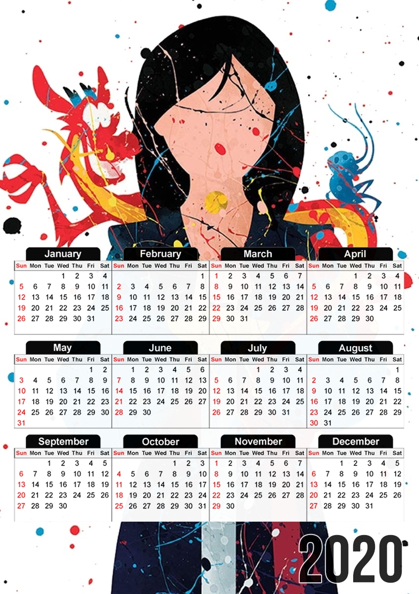 Calendrier de l'avent Mulan Princess Watercolor Decor à petits prix