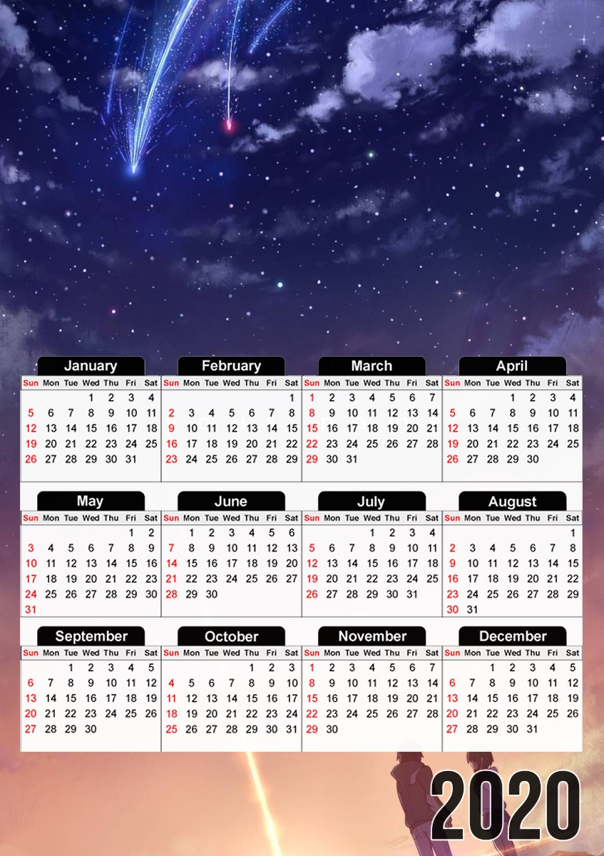 Calendrier photo 30x43cm format A3 Your name Manga