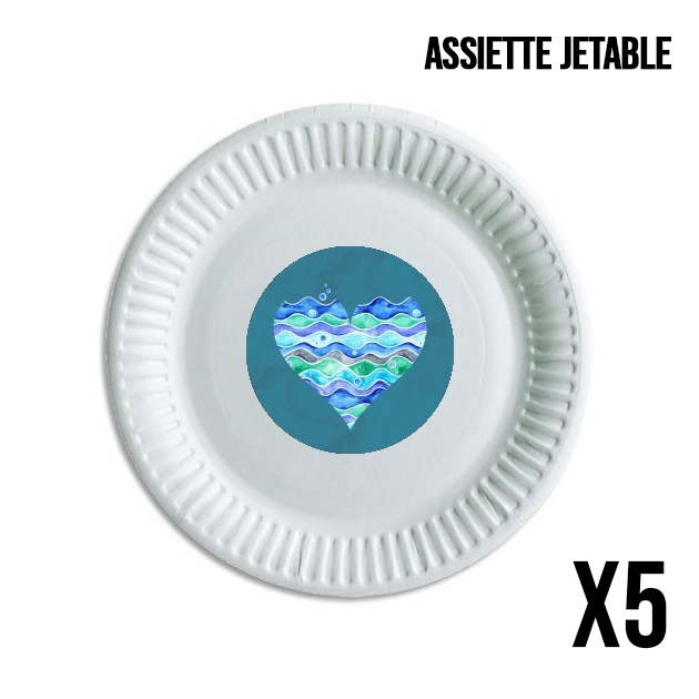 Assiette A Sea of Love (blue)