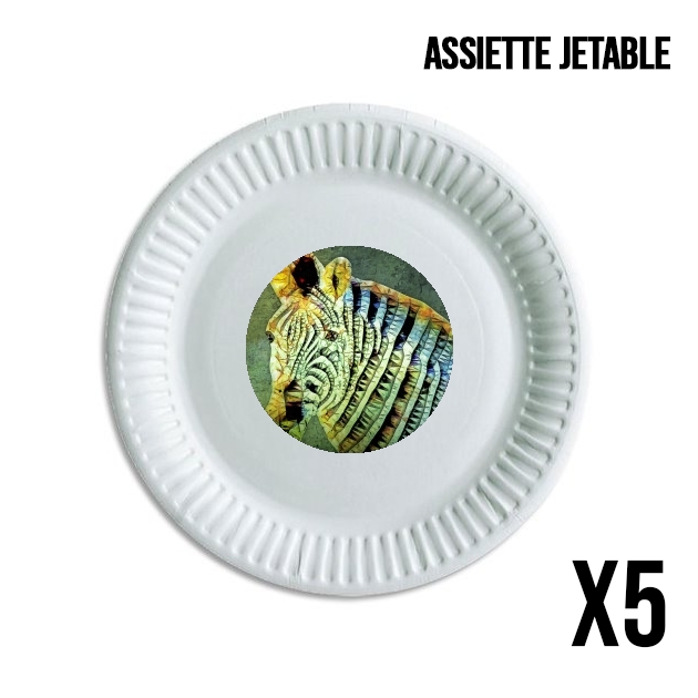 Assiette abstract zebra