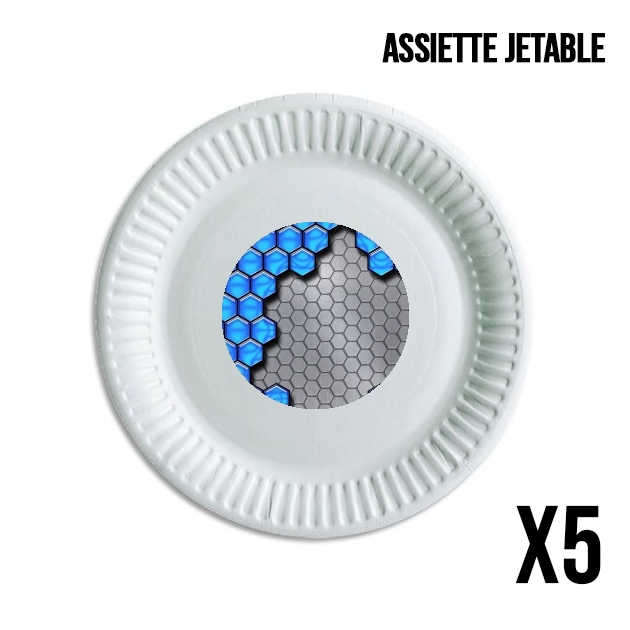 Assiette Bleu Métallisée Echelle