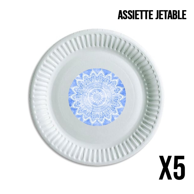 Assiette Bohemian Flower Mandala in Blue