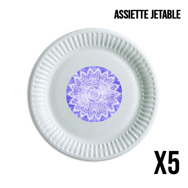 Assiette Bohemian Flower Mandala in purple