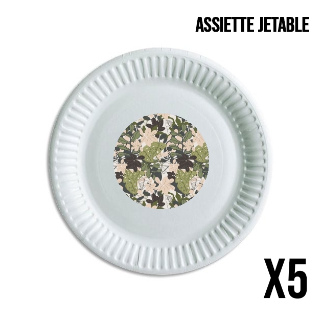 Assiette BOHEMIAN TROPICAL FOLIAGE