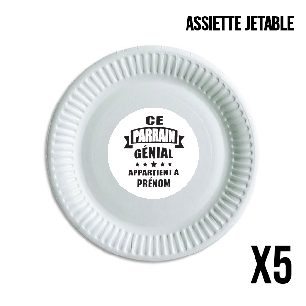 Assiette Ce parrain génial appartient à prénom