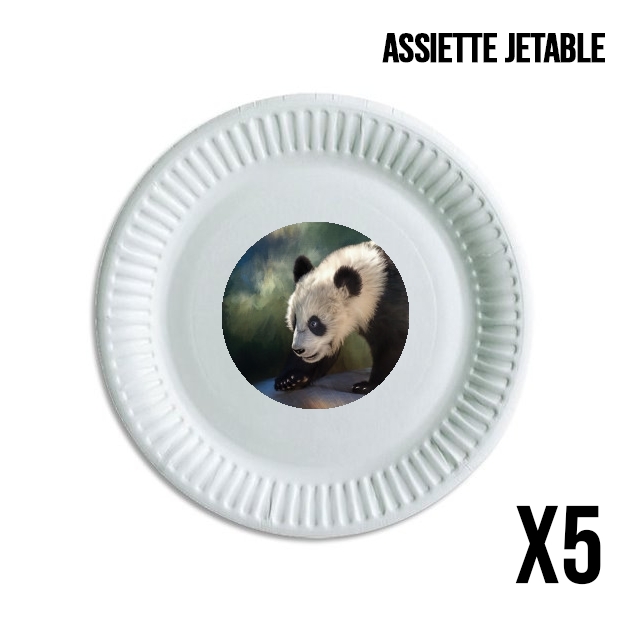 Assiette Cute panda bear baby