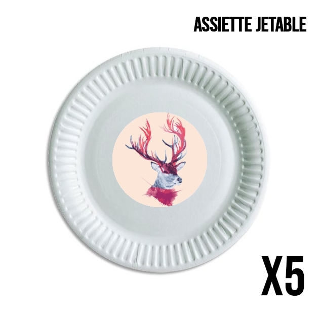 Assiette Deer paint