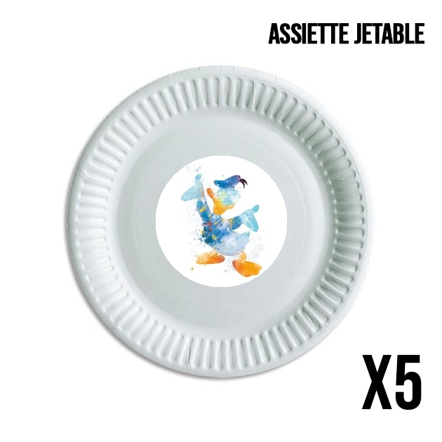 Assiette Donald Duck Watercolor Art