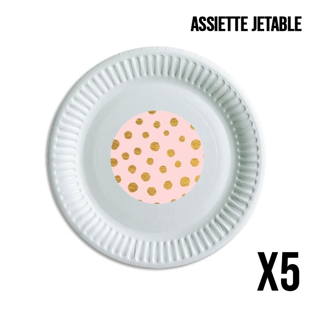 Assiette Golden Dots And Pink