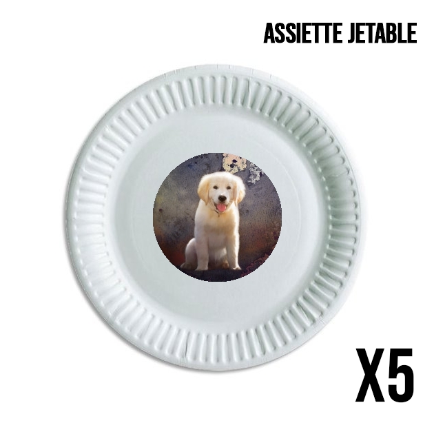 Assiette Golden Retriever Puppy