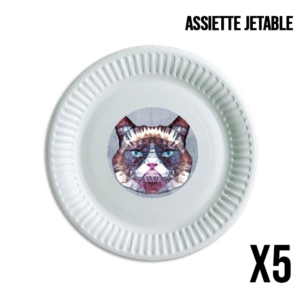 Assiette Chat grincheux