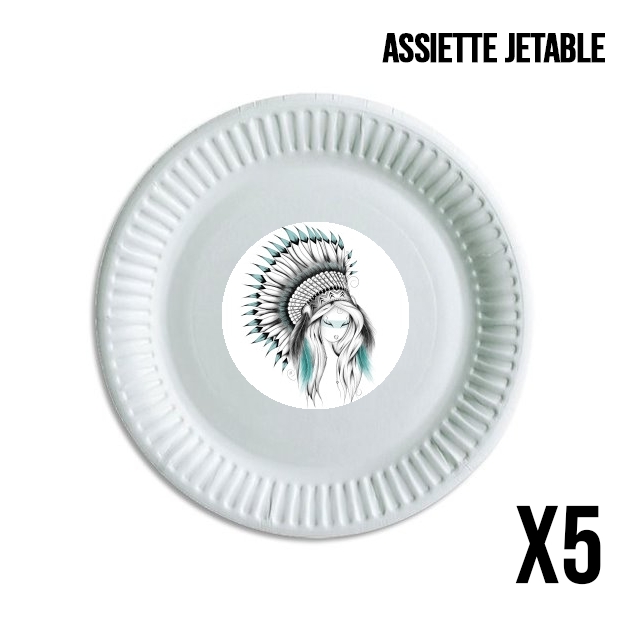 Assiette Indian Headdress