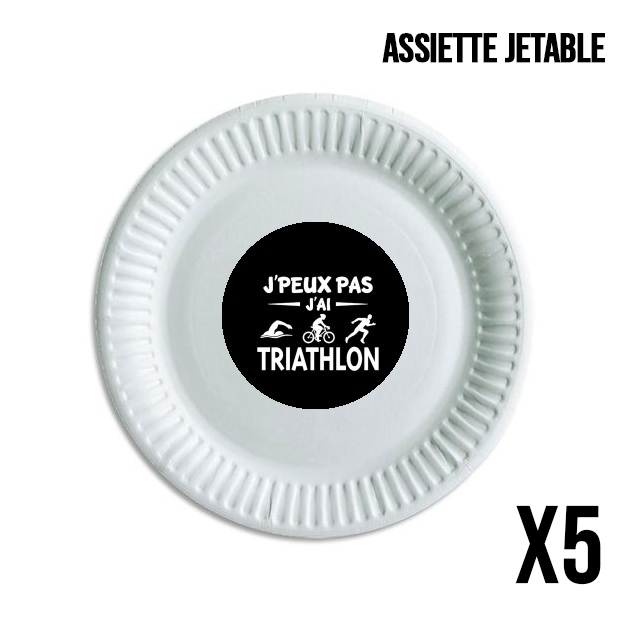 Assiette Je peux pas j ai Triathlon