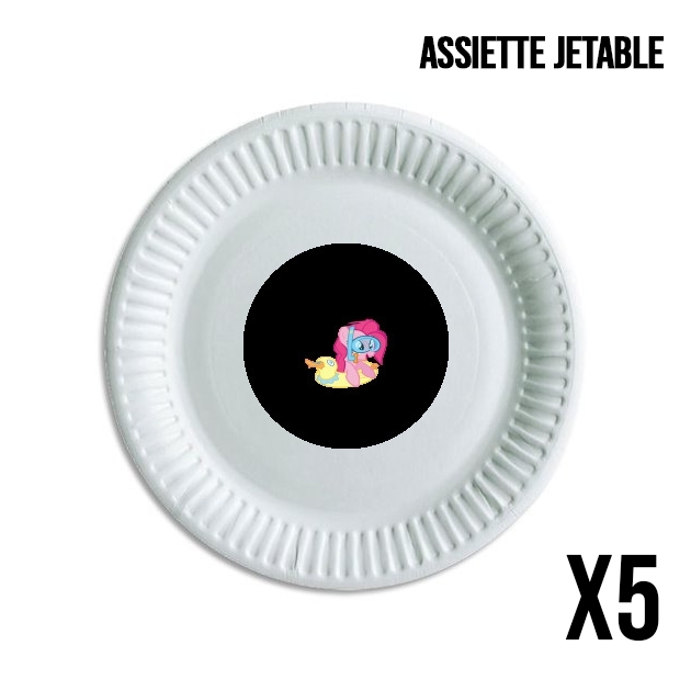 Assiette Je peux pas jai aqua poney girly