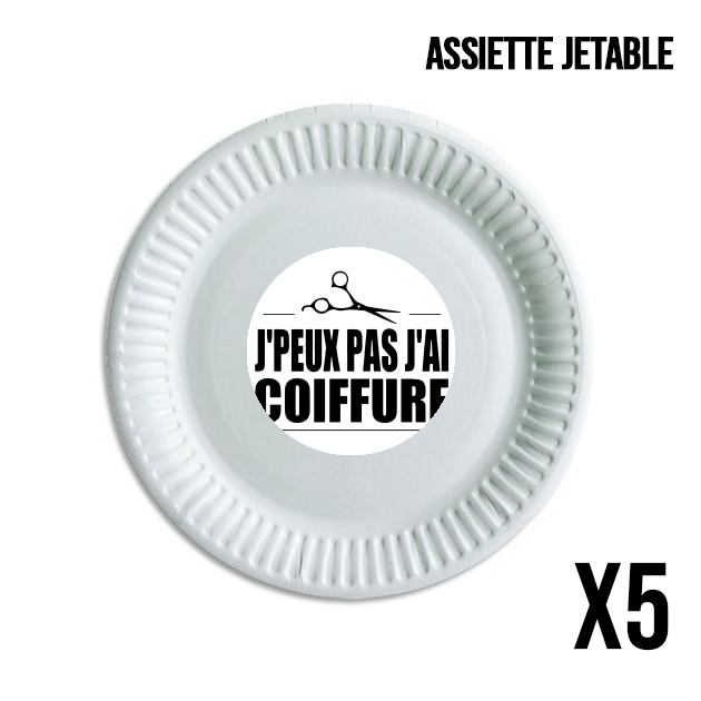 Assiette Je peux pas j'ai coiffure