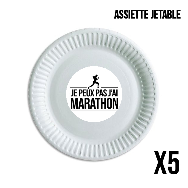 Assiette Je peux pas j'ai marathon