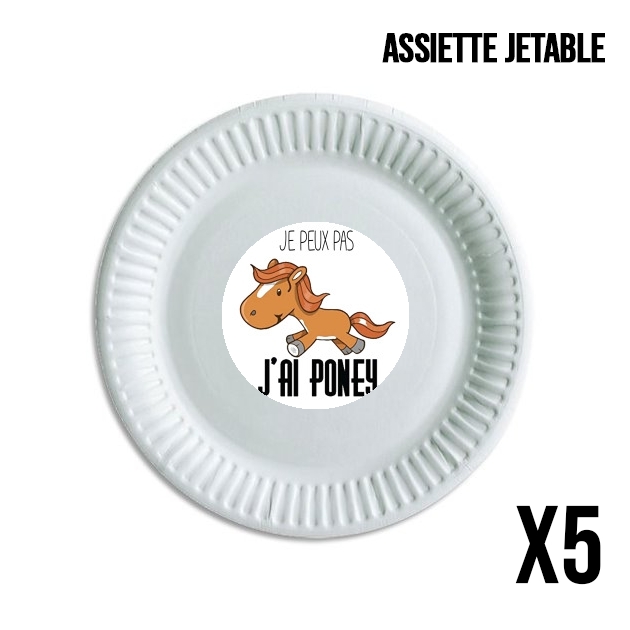 Assiette J'peux pas j'ai Poney