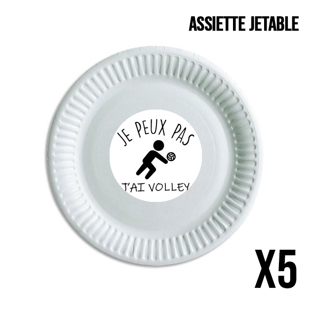 Assiette Je peux pas j'ai volleyball