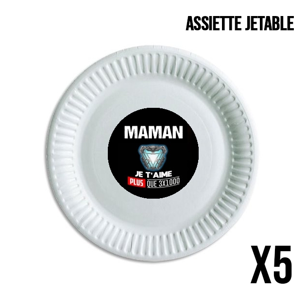 Assiette Maman je t'aime plus que 3x1000