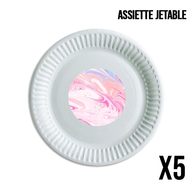 Assiette Minimal Marbre Rose