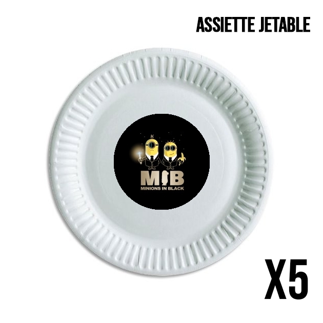 Assiette Minion in black mashup Men in black