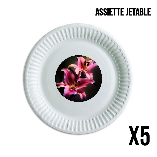 Assiette Painting Pink Stargazer Lily