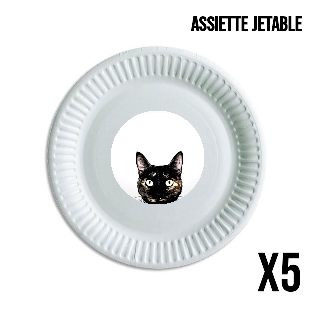 Assiette Peeking Cat