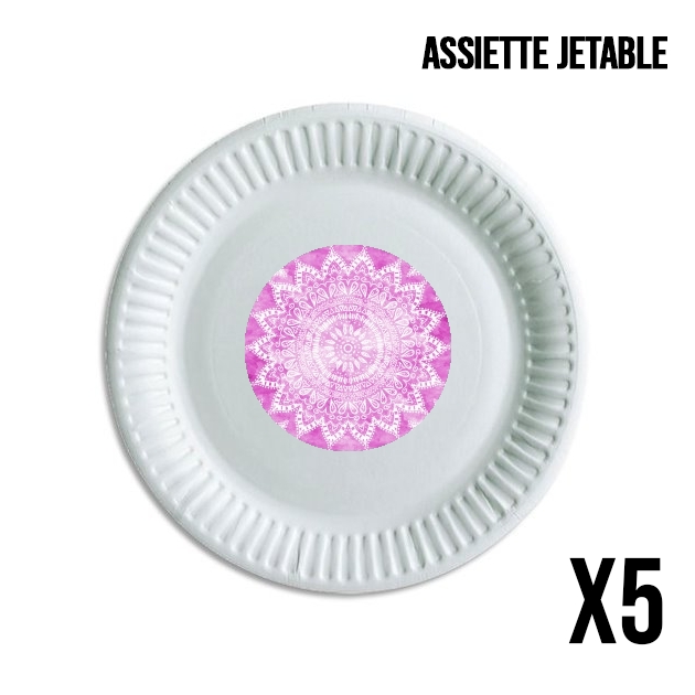 Assiette Pink Bohemian Boho Mandala