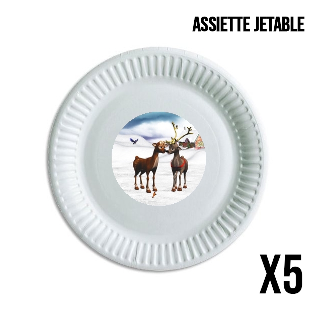 Assiette Reindeers Love