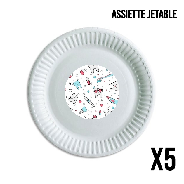 Assiette Pattern Dentaire - Dent et dentifrice