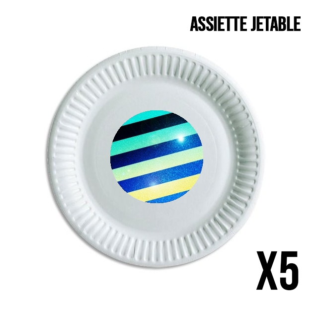 Assiette Striped Colorful Glitter