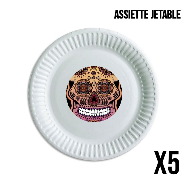 Assiette sugar skull , multicolor