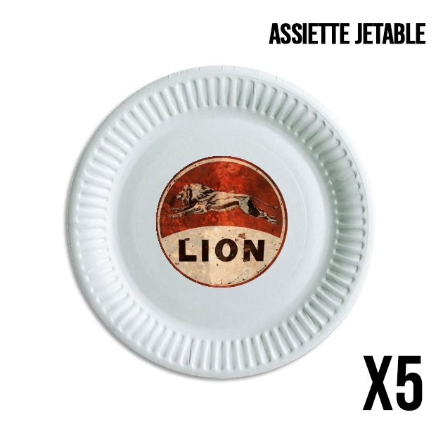 Assiette Vintage Gas Station Lion