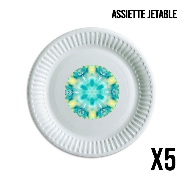 Assiette watercolor tiedye