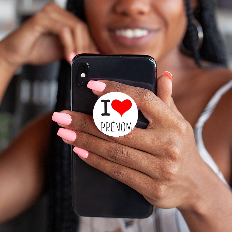 PopSockets I love Prénom - Personnalisable avec nom de ton choix