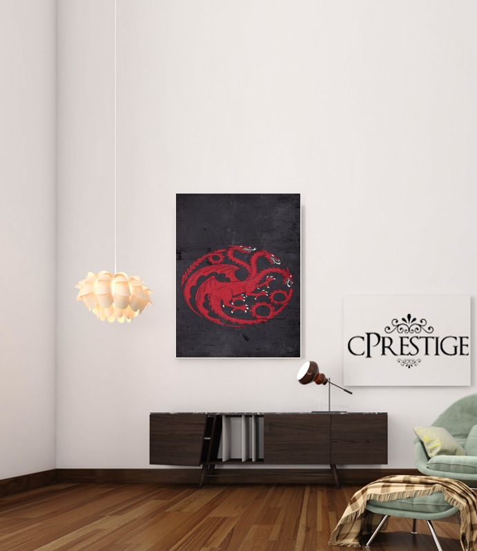 Poster Flag Dragon House Red