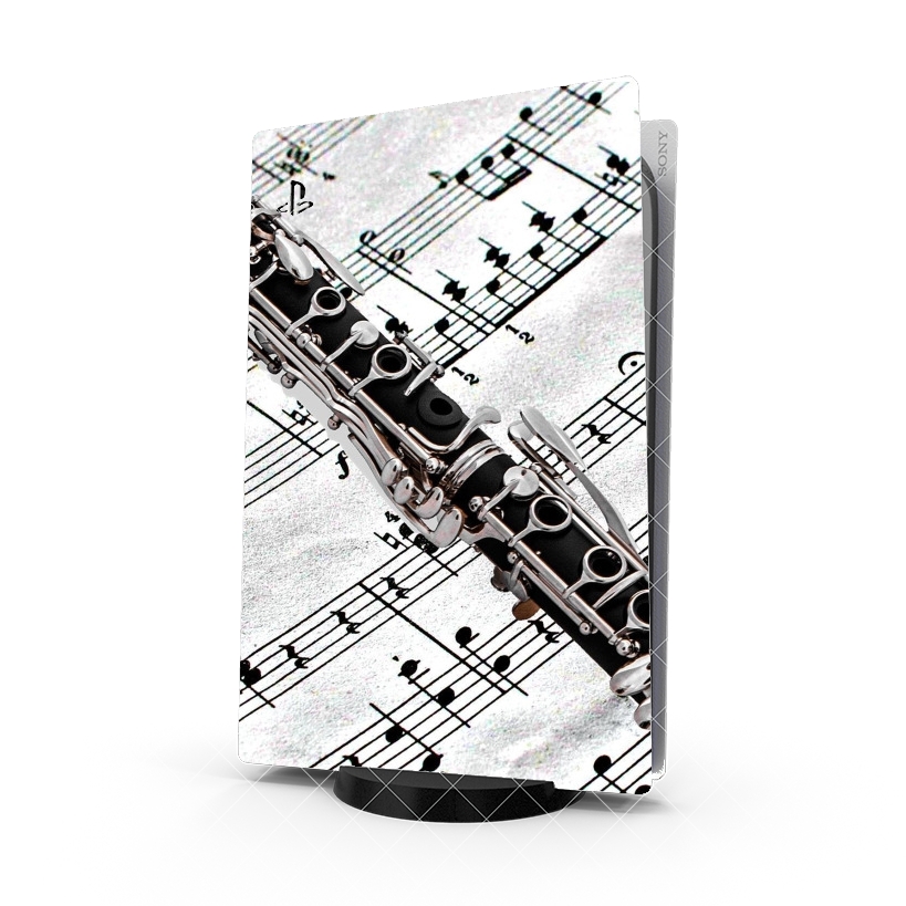 Autocollant Clarinette Musical Notes