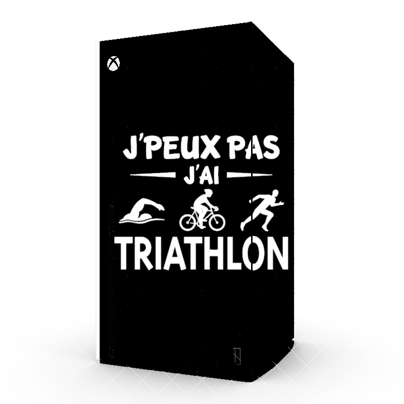 Autocollant Je peux pas j ai Triathlon