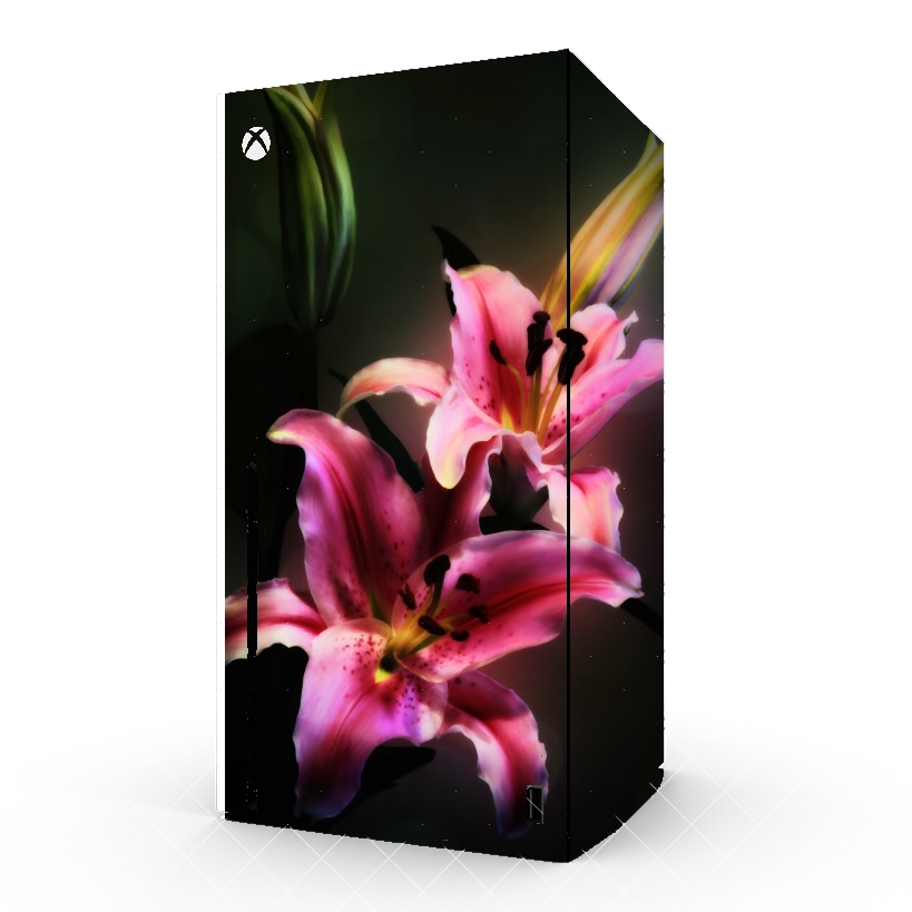 Autocollant Painting Pink Stargazer Lily