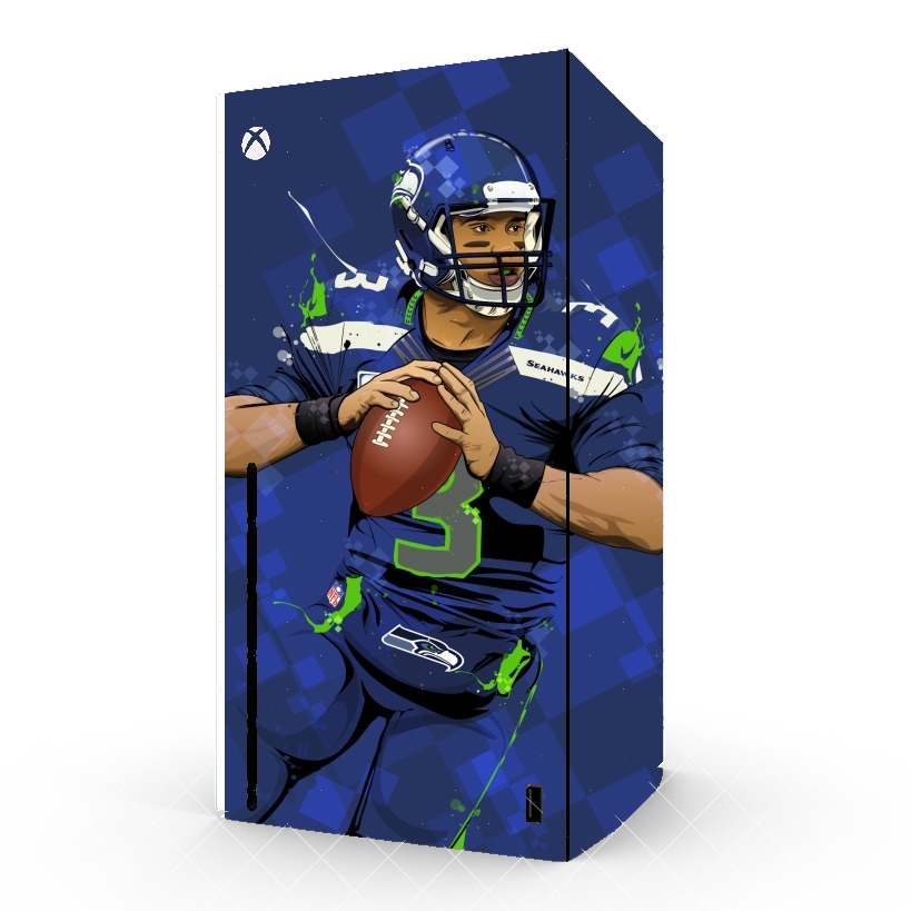 Autocollant Seattle Seahawks: QB 3 - Russell Wilson