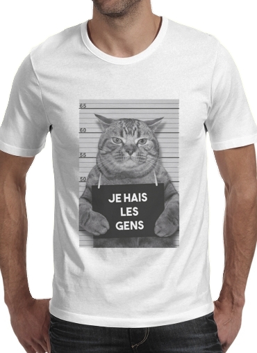 T Shirt Je Hais Les Gens Chat En Prison Homme