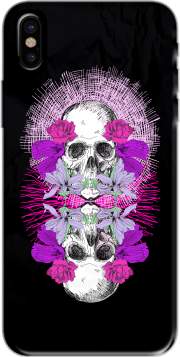 coque Alcatel One Touch Idol X Flowers Skull