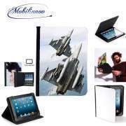 pochette SAMSUNG GALAXY TAB A6 10'' avec clip ceinture Avion Rafale en vol