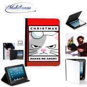 pochette SAMSUNG GALAXY TAB A6 10'' avec clip ceinture Christmas makes me Angry cat