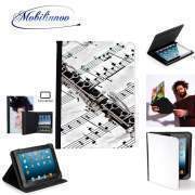 pochette Lenovo Tab 10" avec clip ceinture Clarinette Musical Notes